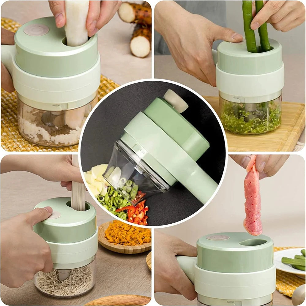 4 in 1 Portable Electric Vegetable Cutter Set