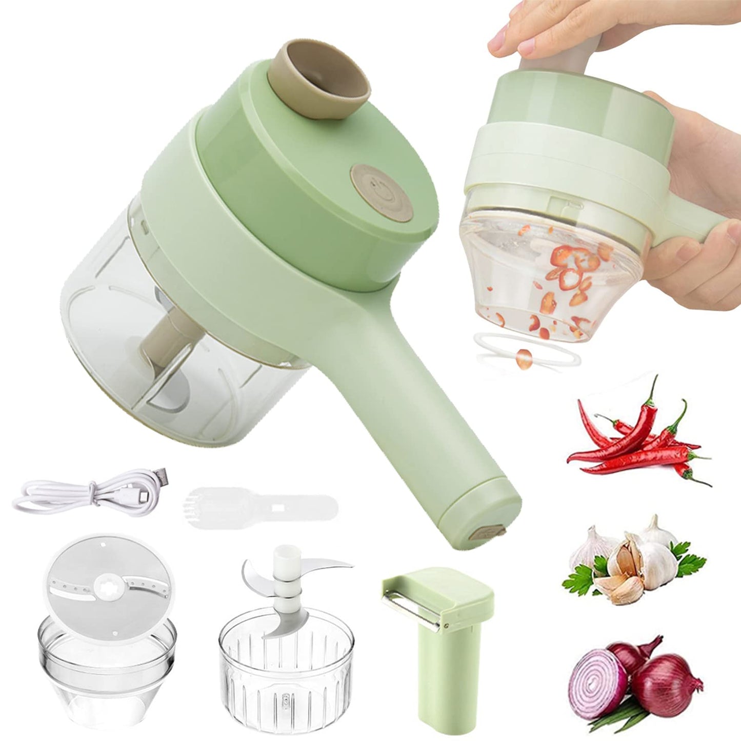 4 in 1 Portable Electric Vegetable Cutter Set