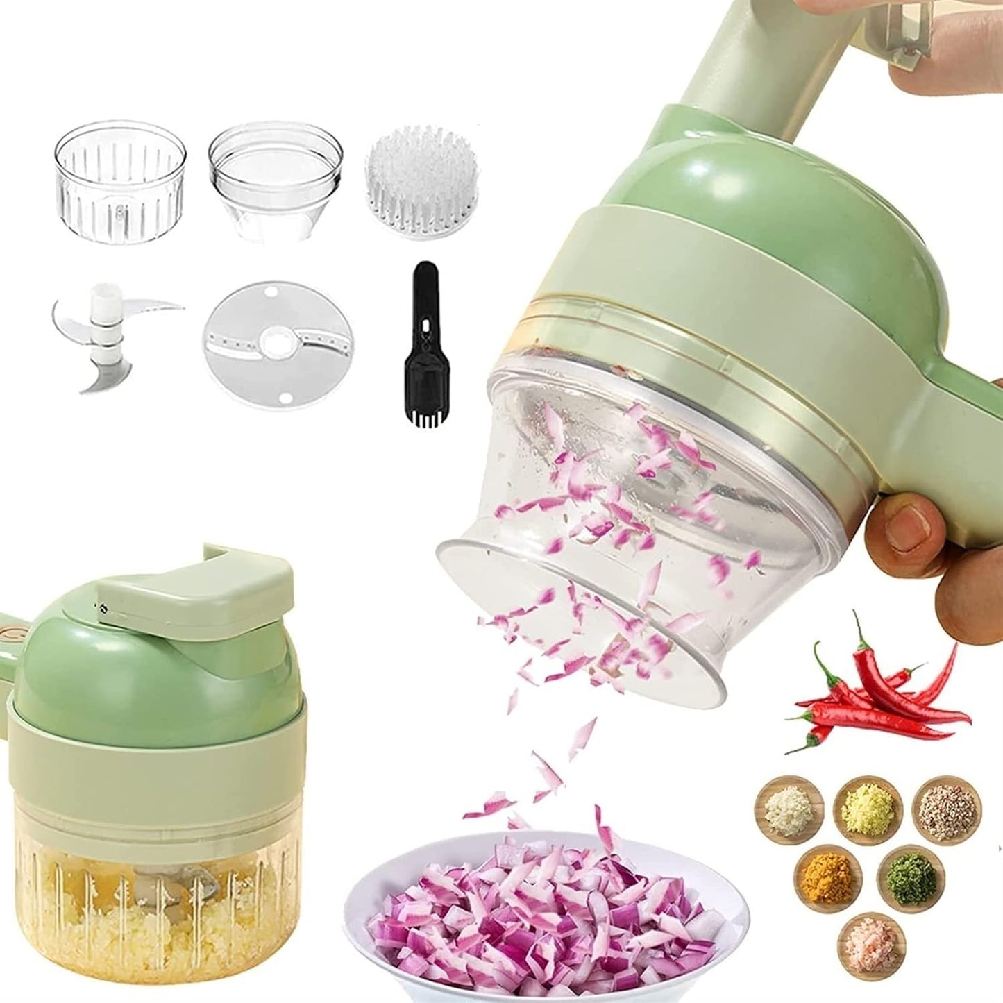 4 in 1 Portable Electric Vegetable Cutter Set